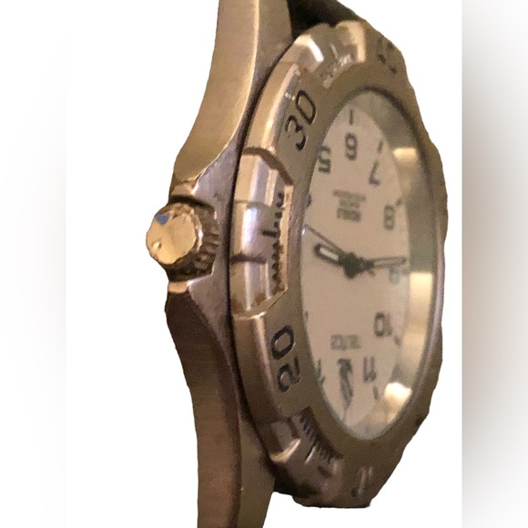 Nautica Watch Men Silver Tone white Dial black leather band excellent condition - Picture 10 of 14